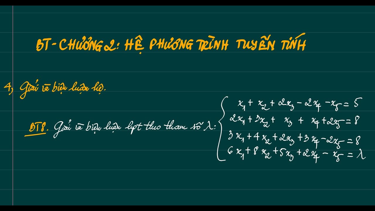 Ôn tập Chương 2: Hệ phương trình tuyến tính - Đề 01